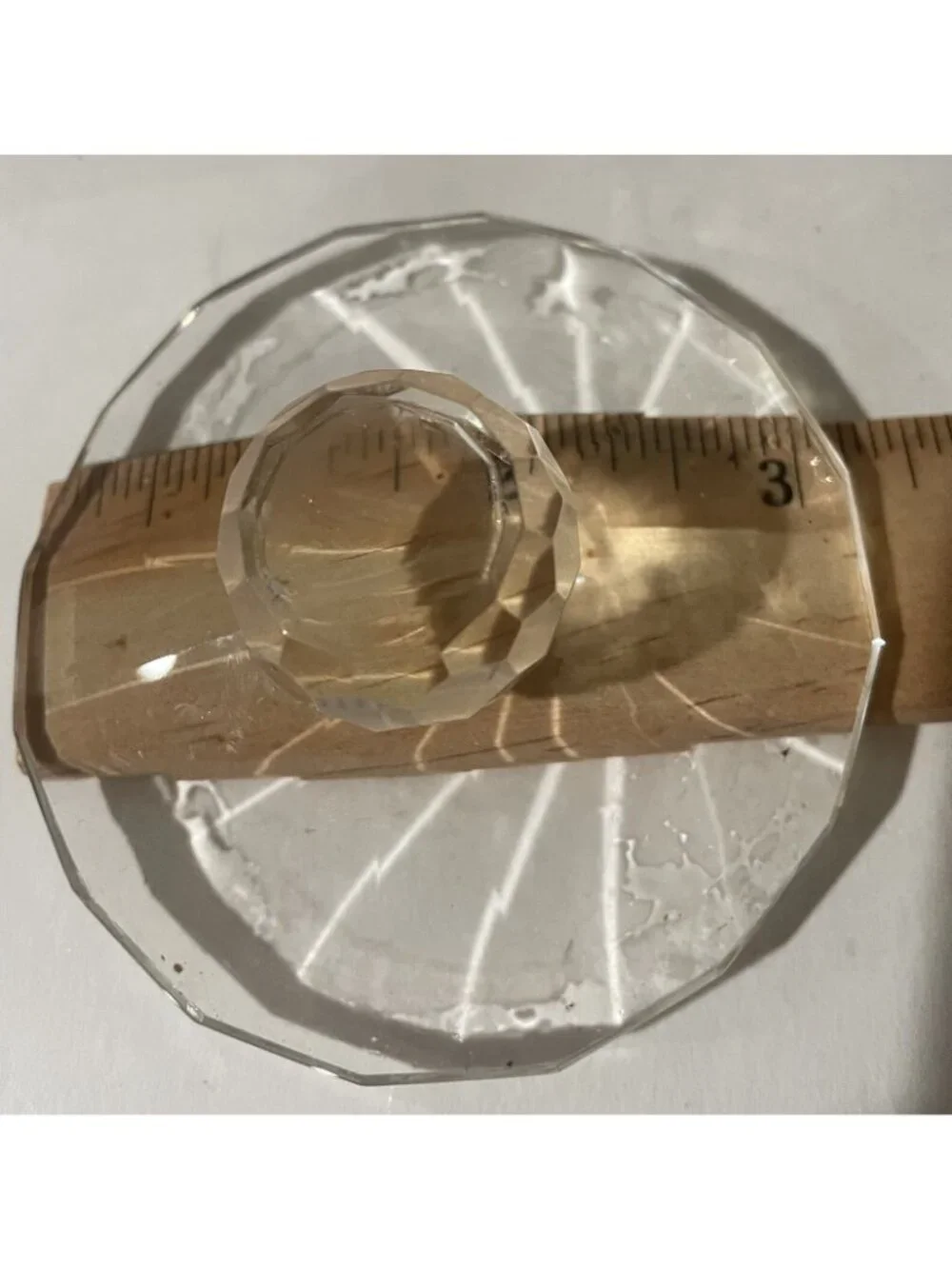 Crystal Glass Candle Topper 3 1/4”